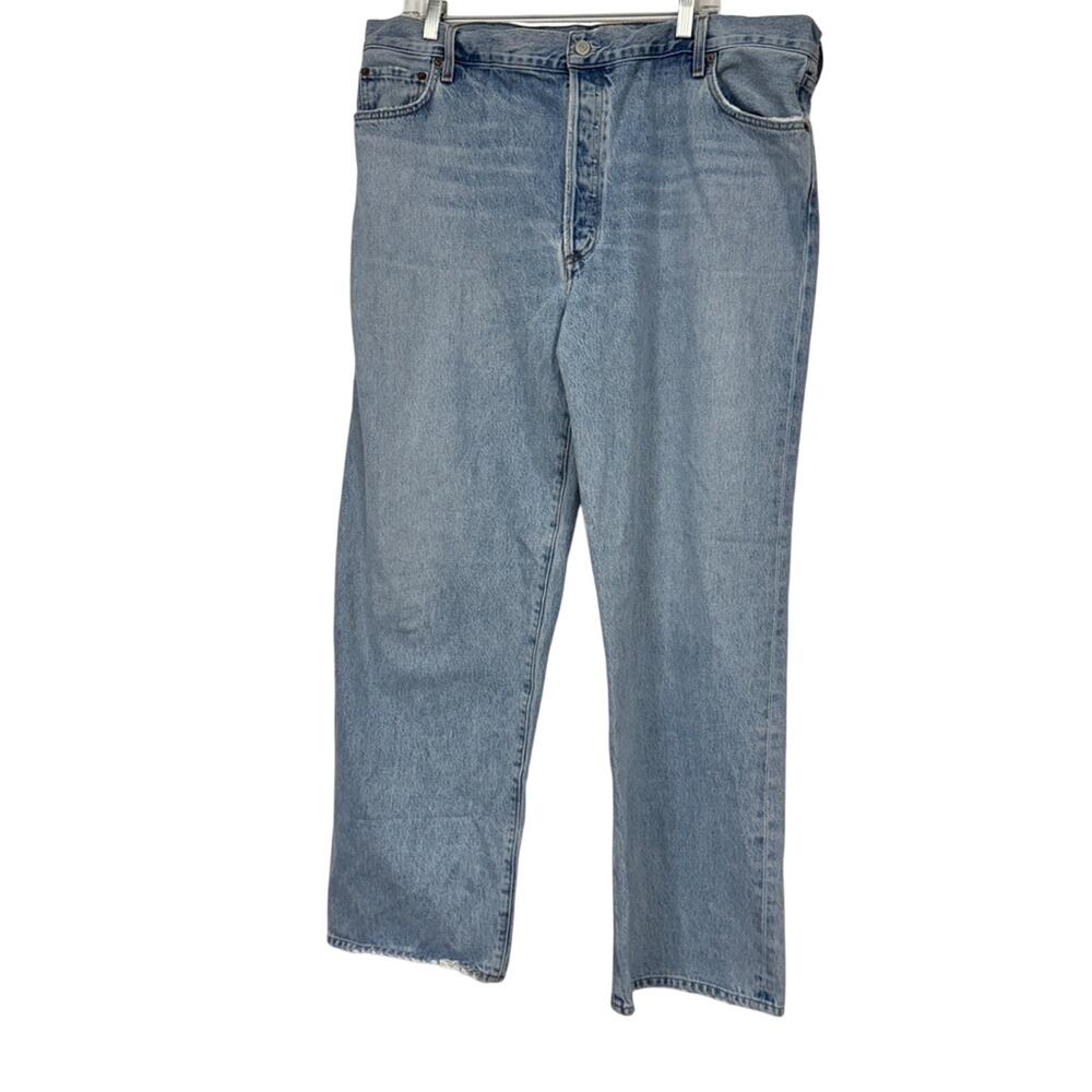 Agolde Blue Wide Leg Button Fly Jeans Womens 28 Casual Light Wash Denim